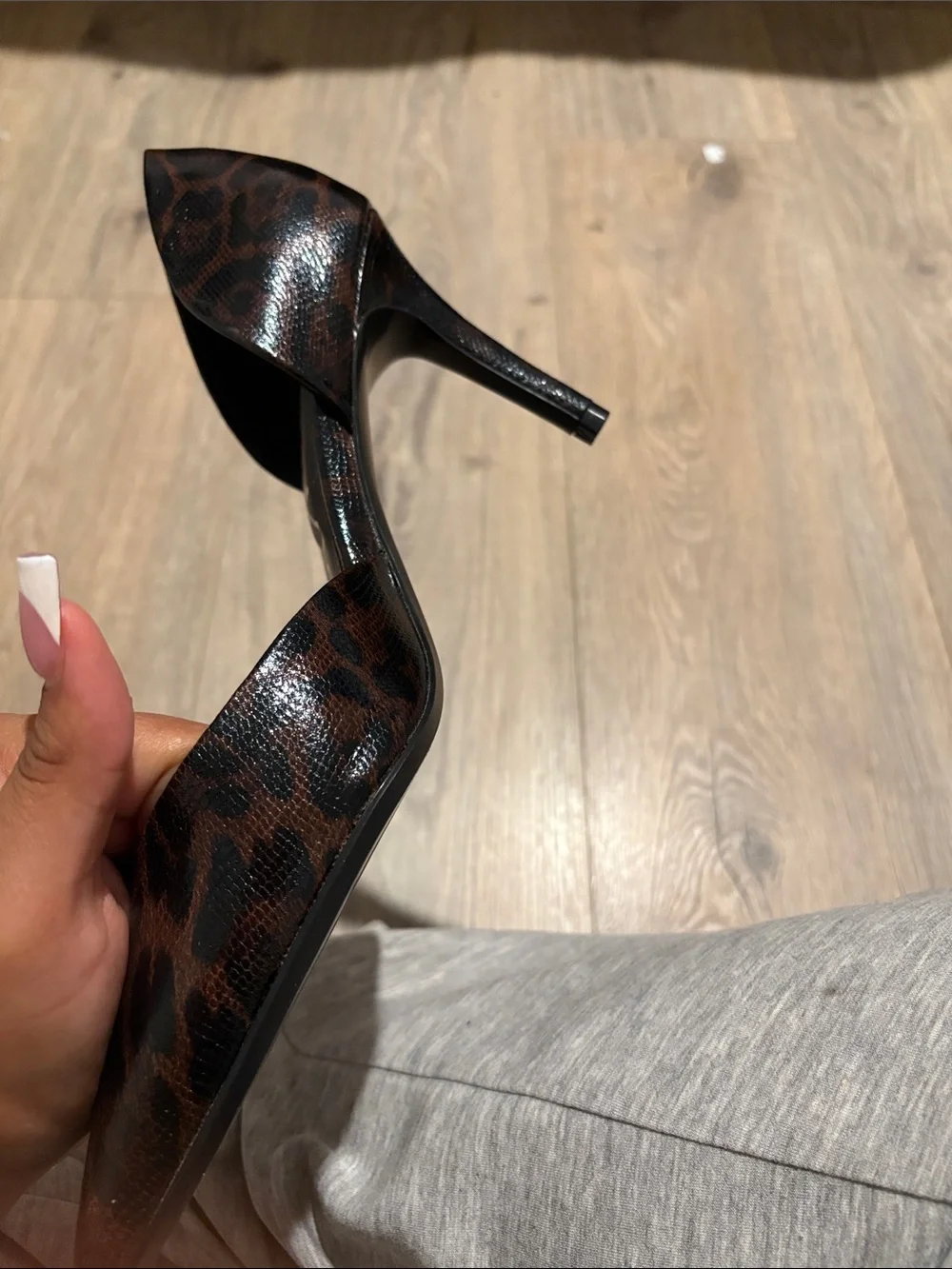 Calvin Klein Leopard Print Pointed-Toe D'Orsay Pump. Barely even used